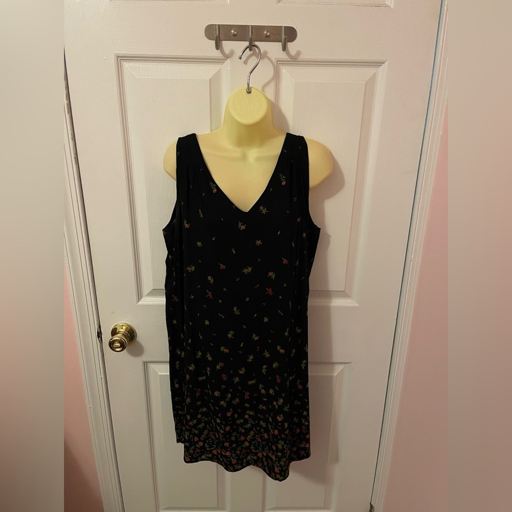 Old Navy Black Floral Tank Dress- Copy - Picture 1 of 11